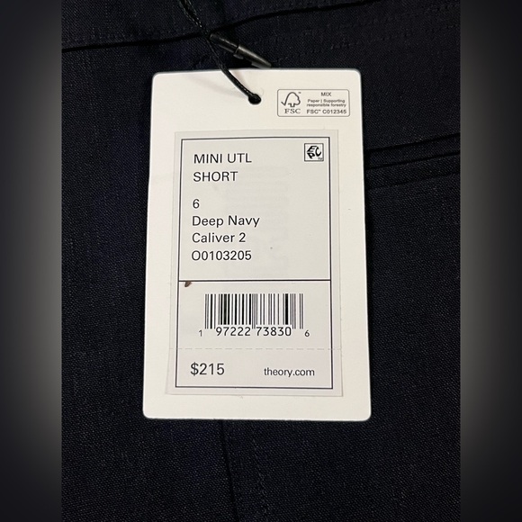 *NWT* Theory Mini Utility Short in Good Linen - Deep Navy - Picture 4 of 7